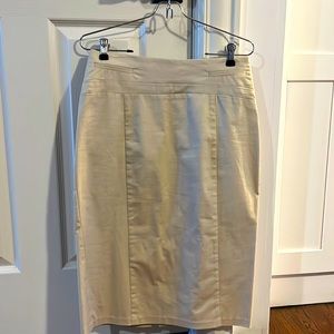 Khaki textured pencil skirt